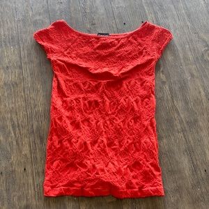 Red Bebe short sleeve shirt medium/large